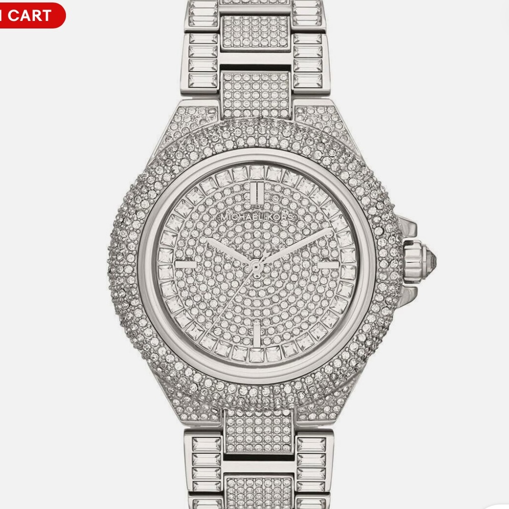 MICHAEL KORS MK5869 Camille Silver Crystal Pave Glitz Dial Unisex Watch